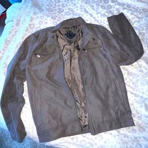 URBAN REPUBLIC gray zipper suede imitation coat jacket